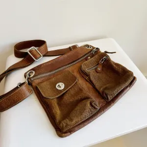 Walnut Adjustable Leather Utility Bag