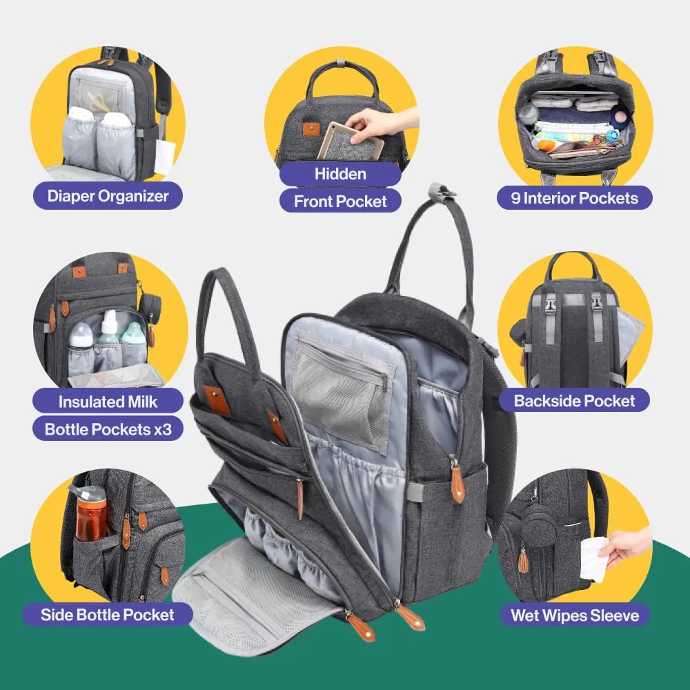 Waterproof travel diaper bag