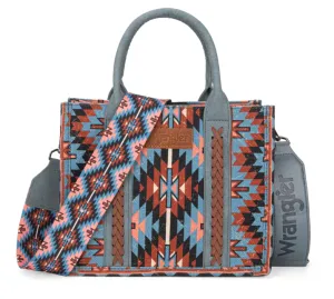WG2213-8120S  Wrangler Southwest Art Print Tote Blue