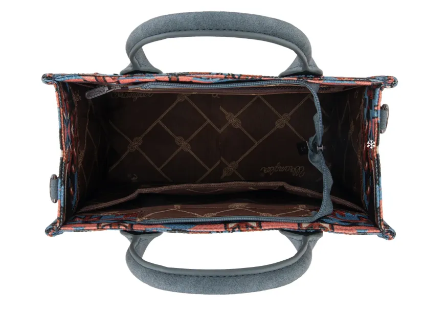 WG2213-8120S  Wrangler Southwest Art Print Tote Blue