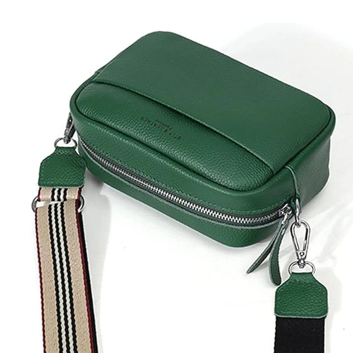 Wide Shoulder Strap Crossbody Fashion Handbag Small Green Square Bag for Women