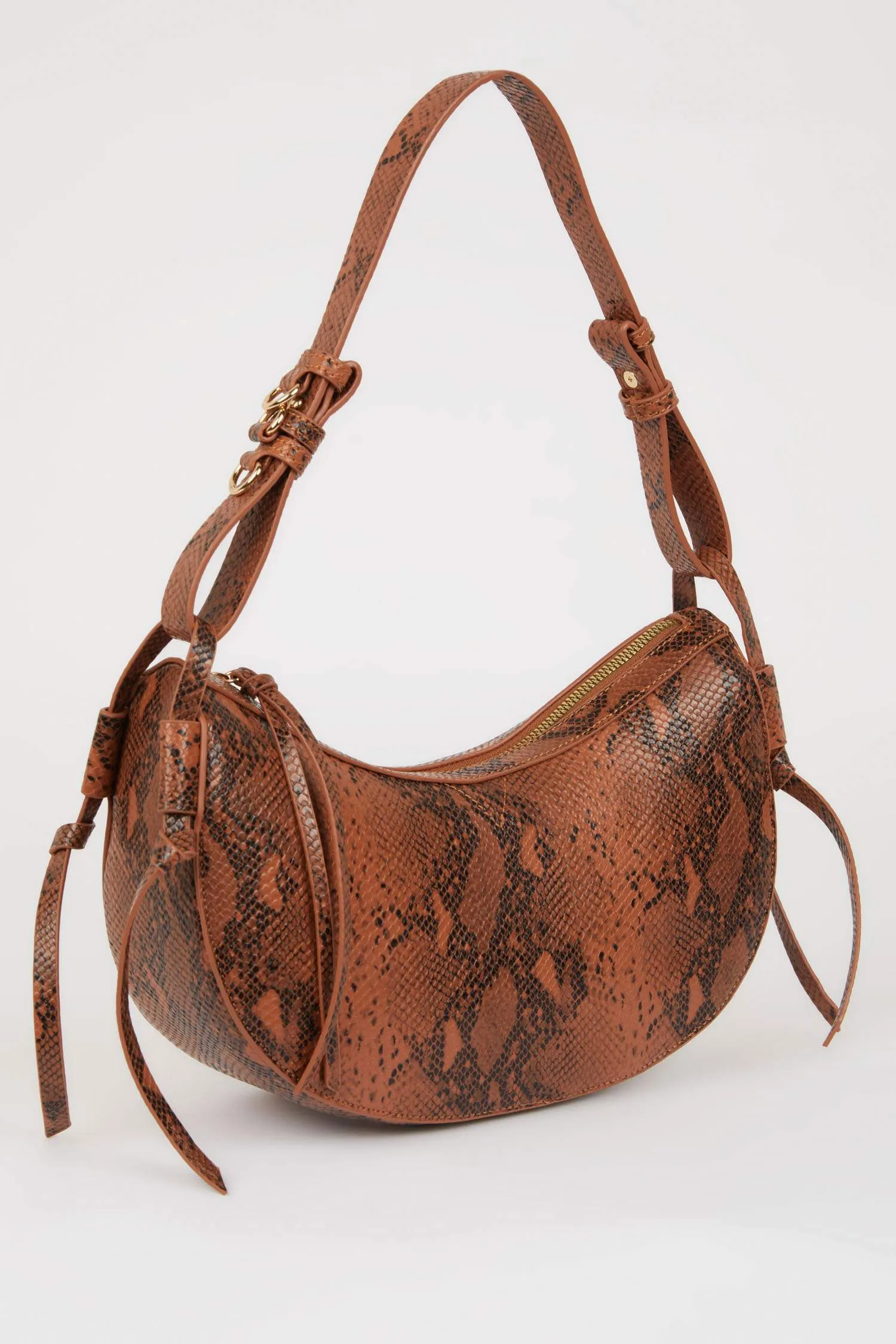 Women's Faux Leather Snake Skin Patterned Shoulder Bag
